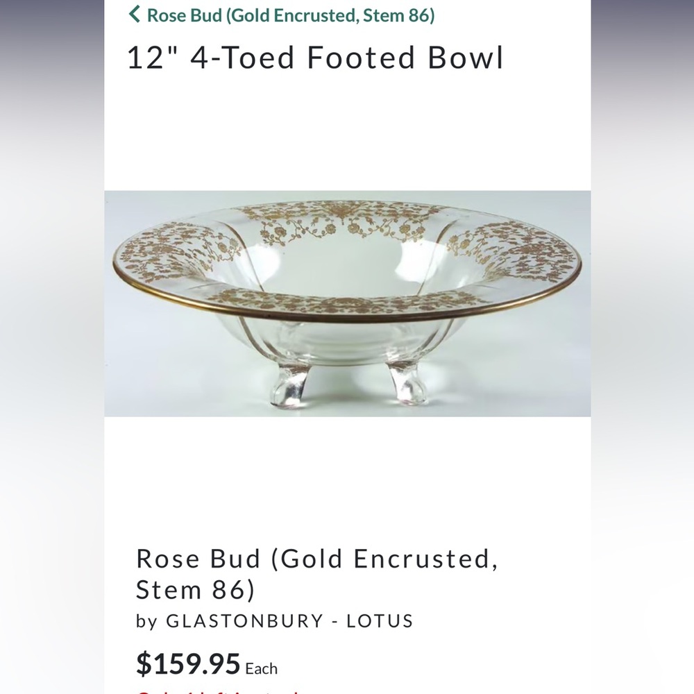 Glastenberry Lotus Rosebud 4 Footed Bowl
